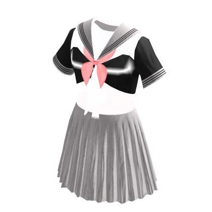 Anime School Girl Uniform | Black & White thumbnail