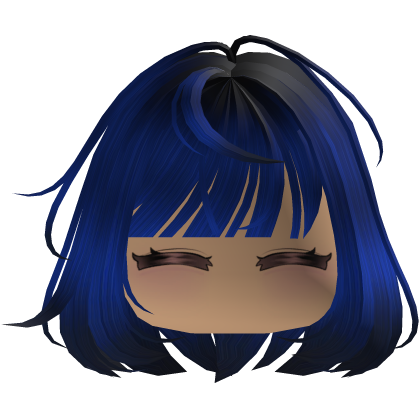 Cute emo y2k hair fluffy (black blue)