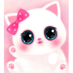 cute fluffy pink cat