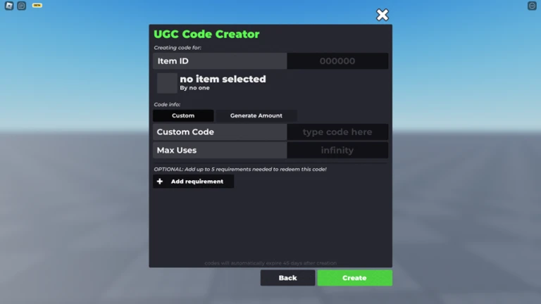 Flex UGC Codes - Roblox