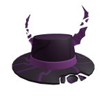 Shattered Dark Fedora With Horns
