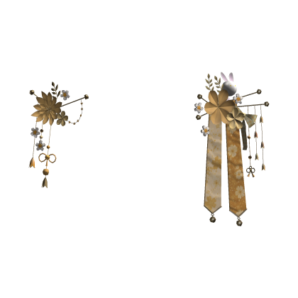 Yellow & Gold Japanese Kanzashi Flower Hair Clips