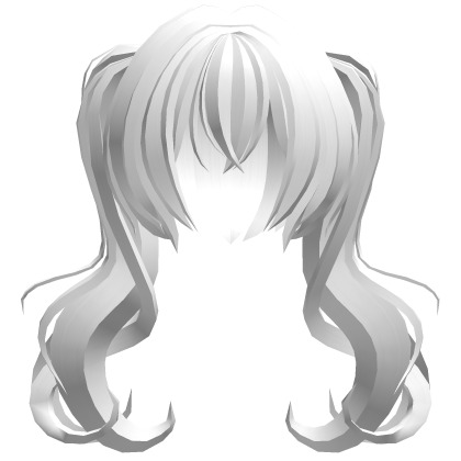 white moe messy long hikikomori pigtails