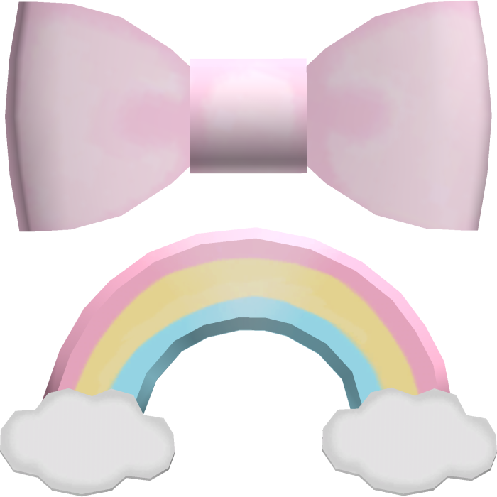 ノ♡ cutecore rainbow clip w/ bow 