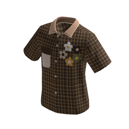 Daisy Pocket Plaid Shirt (brown)