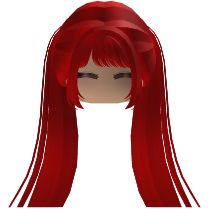 Cute emo y2k hair fluffy (red)