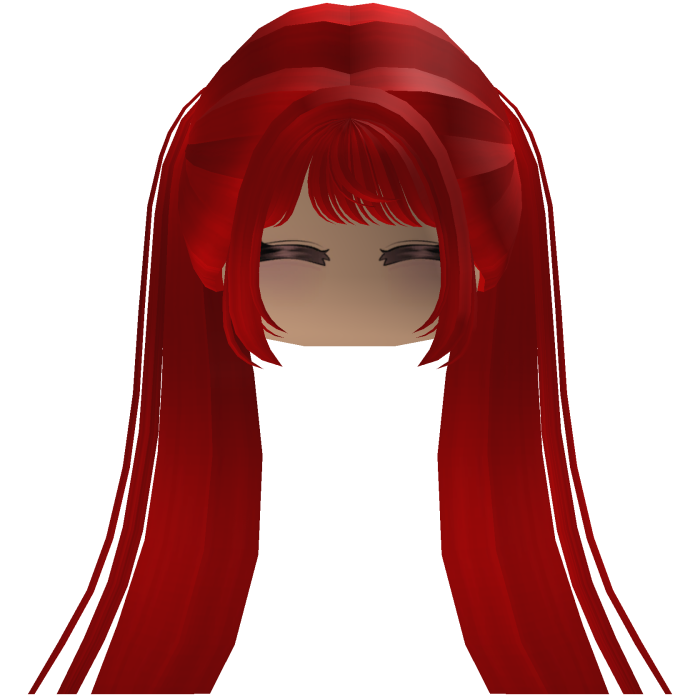 Cute emo y2k hair fluffy (red)