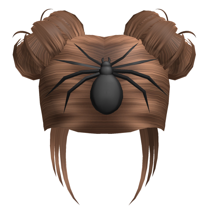 Messy Space Buns Hair w/ Spider (Brown)