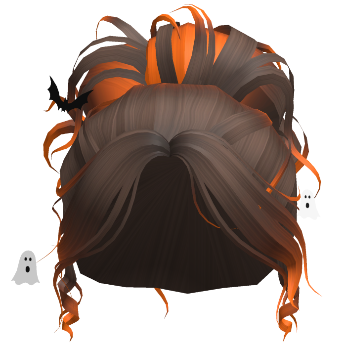 Halloween High Bun in Brown-Orange