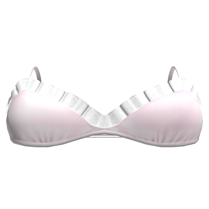 Pink & White Satin Ruffle Mini Top Roblox item