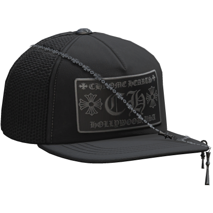 Black Designer Tilted Cap
