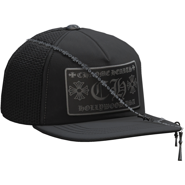 Black Designer Tilted Cap