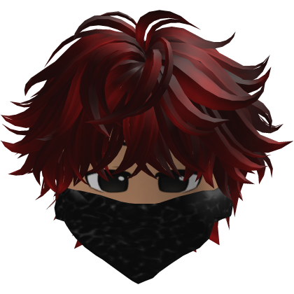 Anime Cute Hair with Y2K Mask (Wine Red)