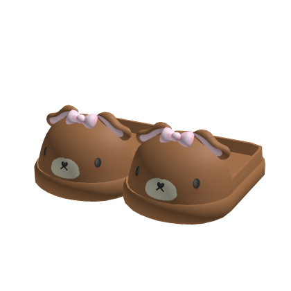 Brown and Pink Kawaii Kitty Slippers
