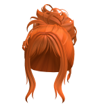 Hair with a curly bun orange ♡