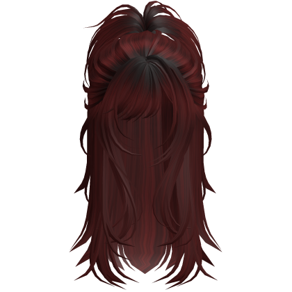 Wolfcut Spikey Half Up Dark Red