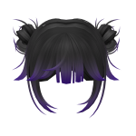 Double buns w/ purple gradient