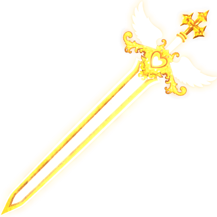 Glowing Sacred Gold & White Sword of Angelicacy