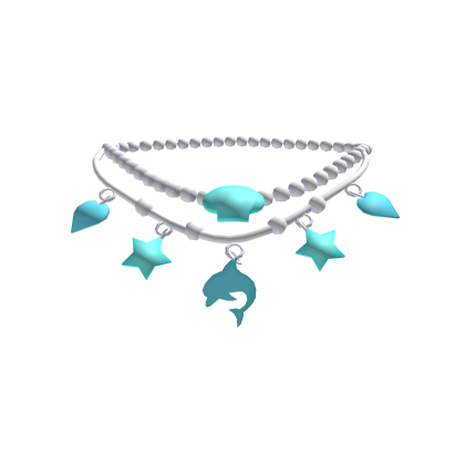 Blue Teal Dolphin Preppy Summer Necklace 3.0