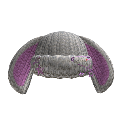 White Pink Bunny Beanie Roblox item