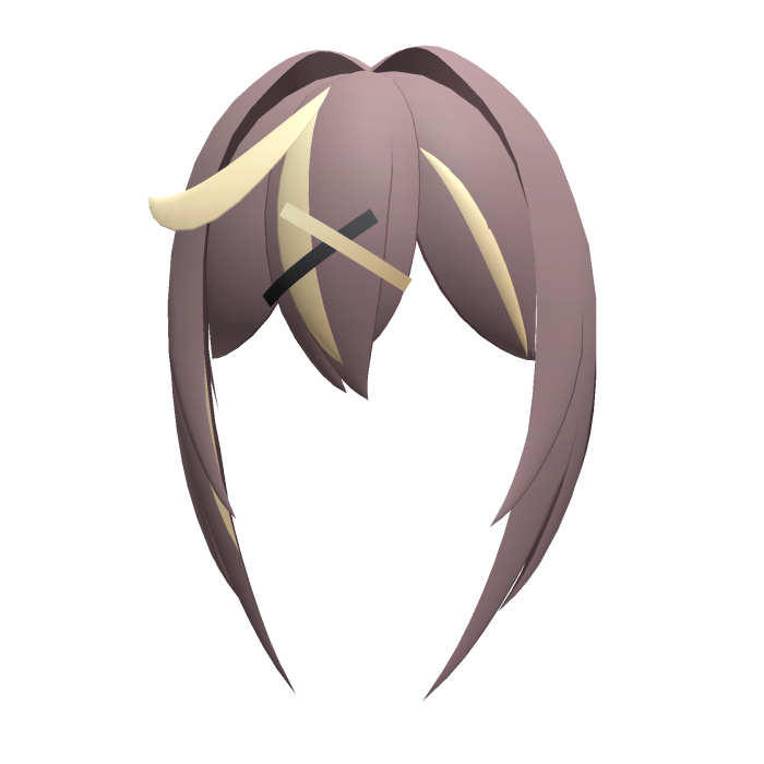 Light Brown & Yellow Hair w/ Hairclip - Rena