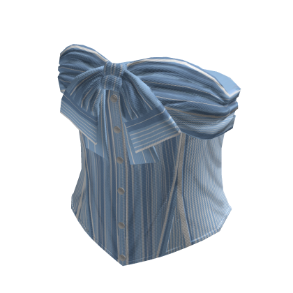 Coquette Bow Corset Top w/ Buttons (Blue)