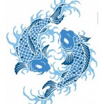 The blue koi