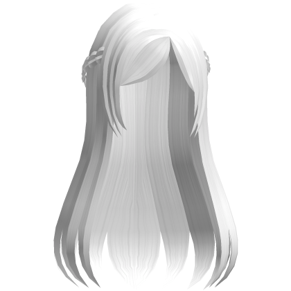 ♡ : long adorable half braid hair in white Roblox item