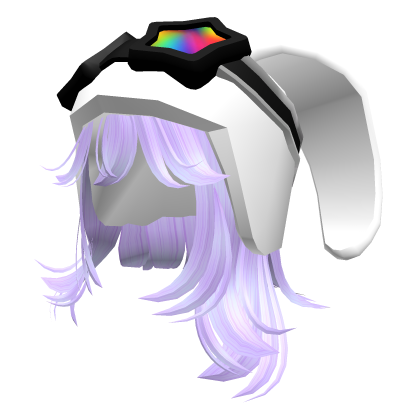 ❤️ Short Anime Hair w/ Bunny Hat (Purple)