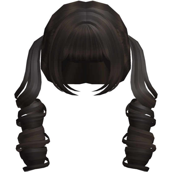 Brown Curly Pig Tail Girl Hair