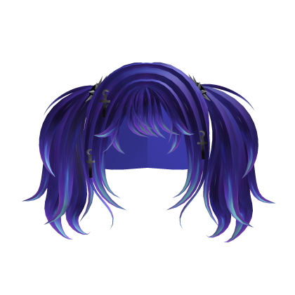 ♡ Galaxy Y2K Hair with Crosses ☠️