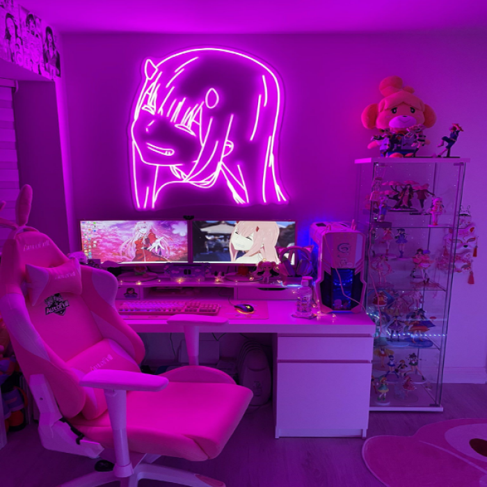 neon pink gamer room aesthetic  Roblox decal