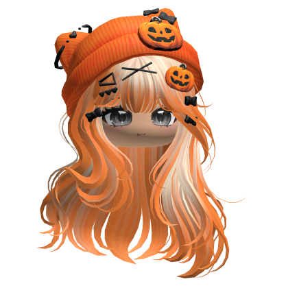 Straight Hair w/ Pumpkin Beanie (Blonde) Roblox item