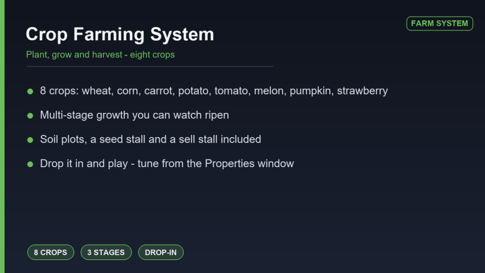 Crop Farming System (Offline Growth, 8 Crops) preview 1