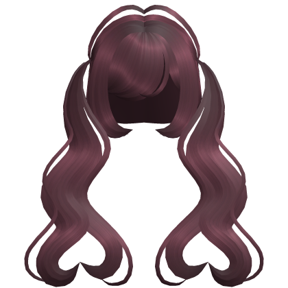 . ‿♡ pretty maroon heart pigtail hair ⊹ . ୨୧