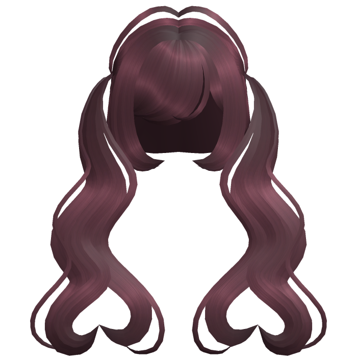 . ‿♡ pretty maroon heart pigtail hair ⊹ . ୨୧