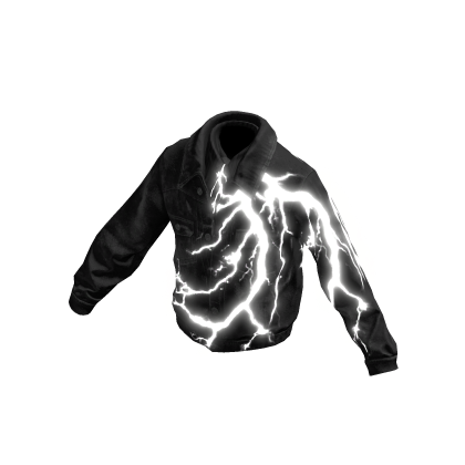 GLOWING White Thunder Emissive Black Jacket