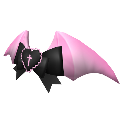 ୨୧ kawaii black ribbon bat hair clips Roblox item