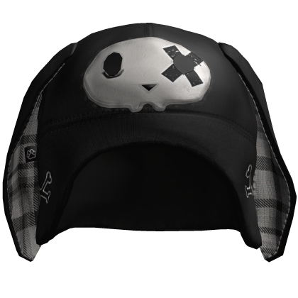 Black Bunny ear Skull Beanie  Roblox item