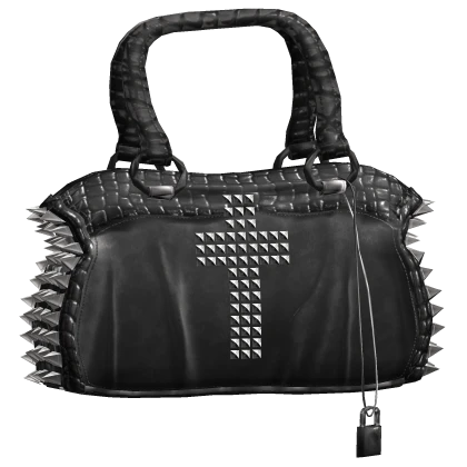 2000s Vintage Y2K Studded Cross Print Bag Black | Roblox Item