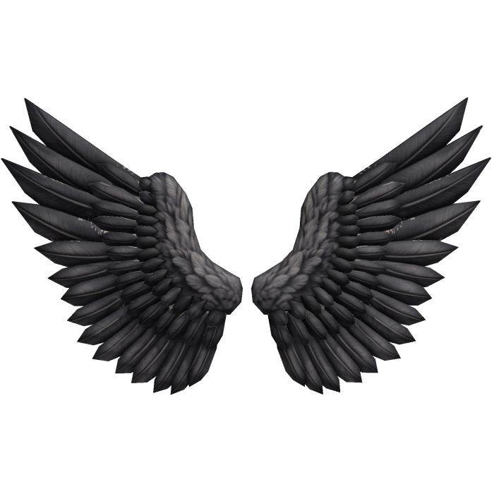 huge black angel wings