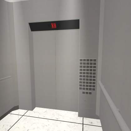 High-speed elevator up to the 50th floor