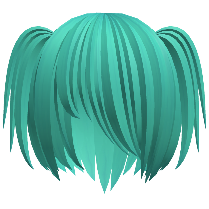 ノ_< teal shy messy scene bob 