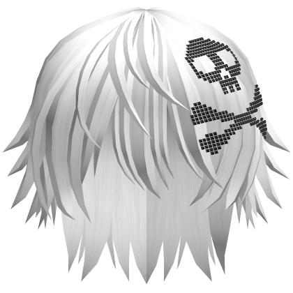 Emo Vkei Moe Boy Hair w Skull White
