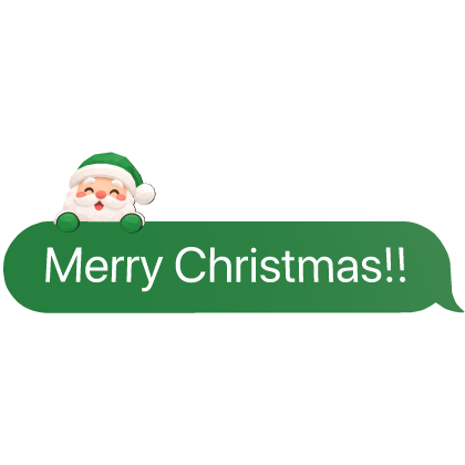 Christmas Santa Green Cute Text Bubble