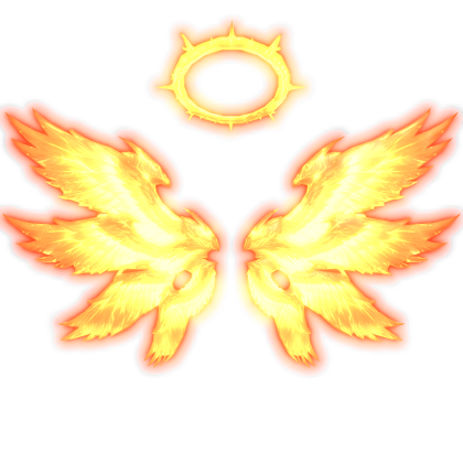 Neon Angel Wings Emissive Halo - Golden Red