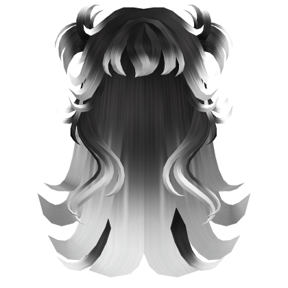 Y2K Halfup Pigtails wolf hair Black to Blonde Roblox item
