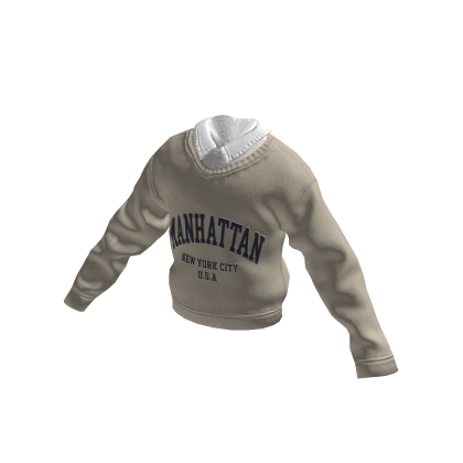 Beige Manhattan Sweater w/ Polo Collar