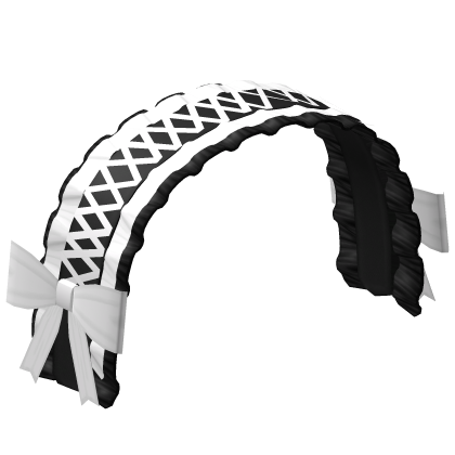 cute gothic black & white bonnett Roblox item