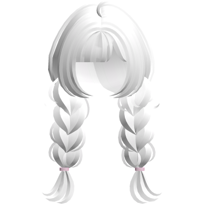♡ cute fluffy braids white Roblox item